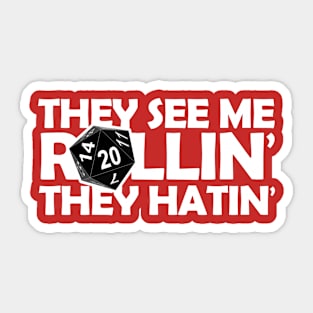 Rolling 20 (dark) Sticker